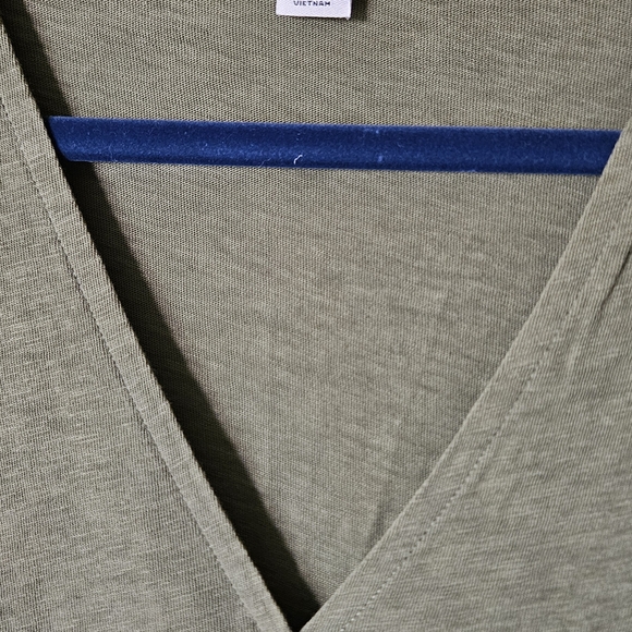 J. Crew Olive Wrap Short Sleeve V-Neck Top - Picture 3 of 4